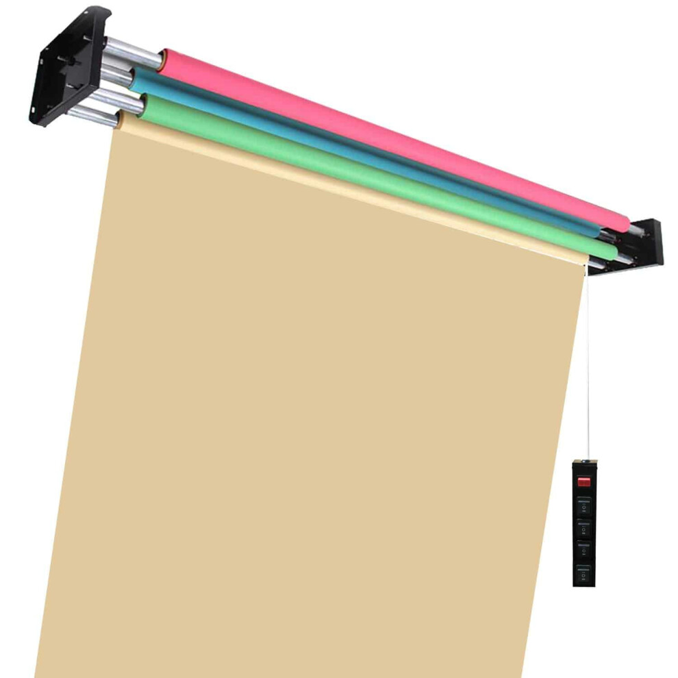 Pro 4 Roller Motorized Wired Remote Control Heavy-Duty Wall Ceiling Mount Background Support System for Photography Photo Video Studio Backdrop Kit 